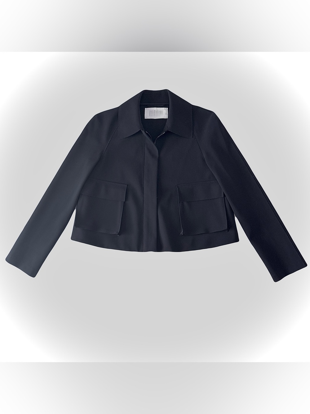 Harris Wharf‎ London IT 38 (US 2) Black Techno-Stretch Cropped Jacket NWOT